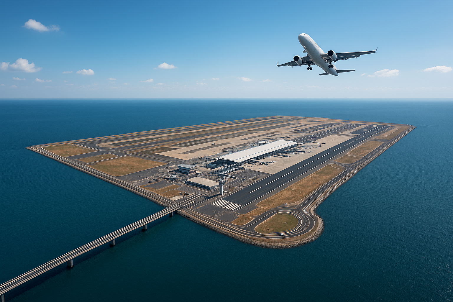 A construção do Aeroporto de Kansai, uma maravilha da engenharia em meio ao mar