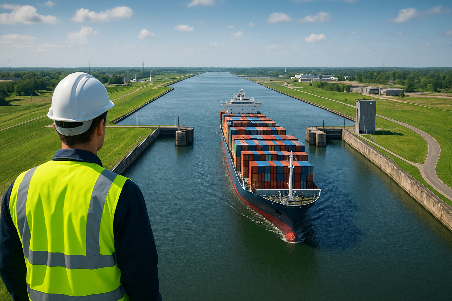 O grande Canal da Holanda, uma magnífica obra da engenharia, projetado para melhorar a conexão entre o porto de Amsterdam e o Mar do Norte